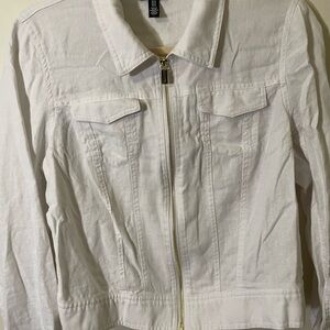 Jones New York White Jean Jacket Classic Denim Style